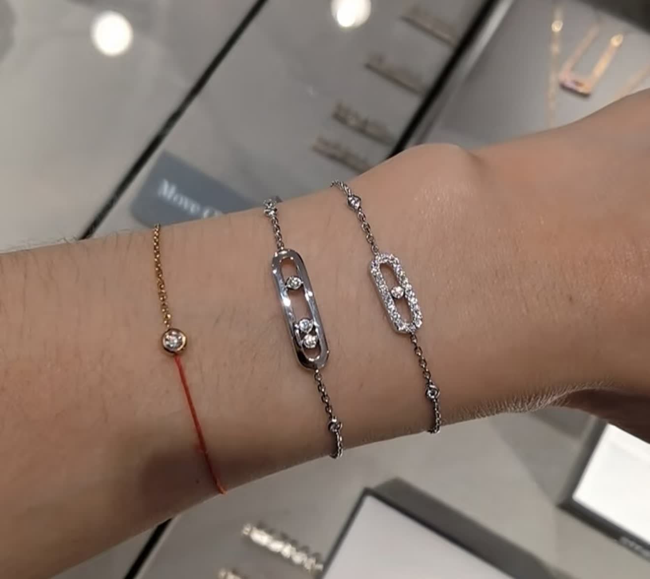 Messika Elegant Silver Bracelet with Cubic Zirconia Stones