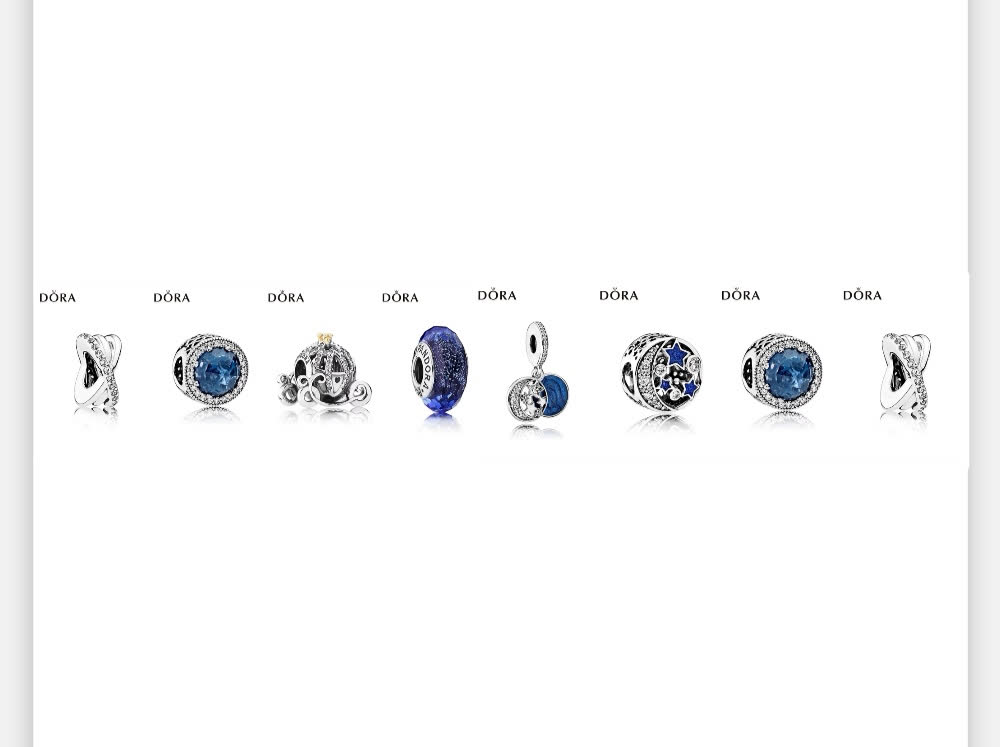 Pandora Silver Bracelet with Blue Charms