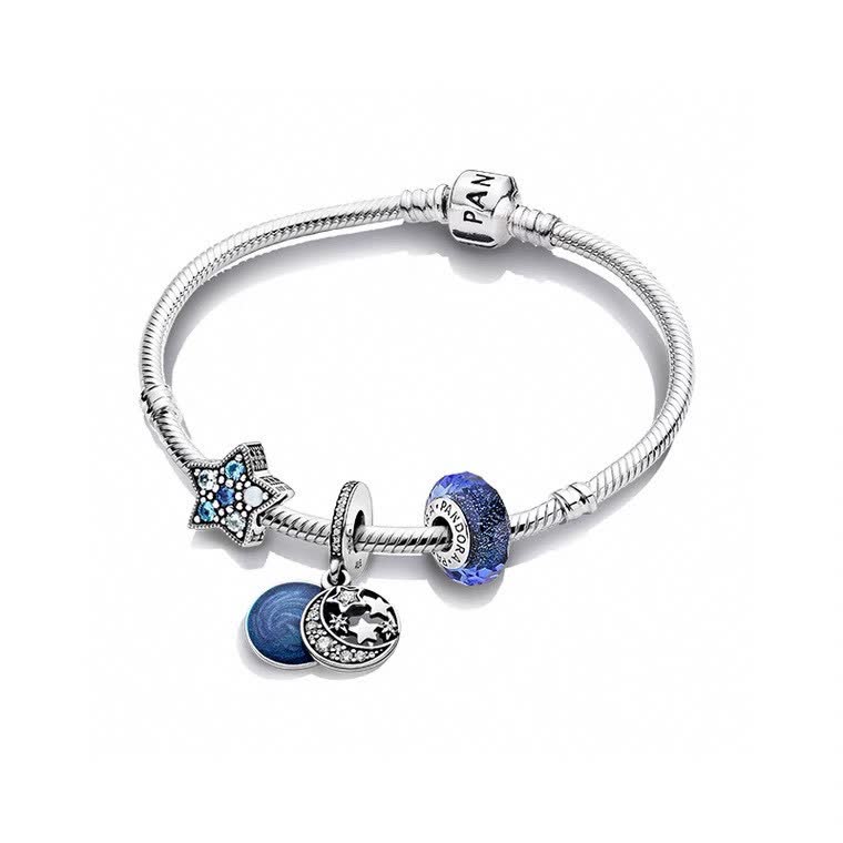 Pandora Celestial Star and Moon Charm Bracelet