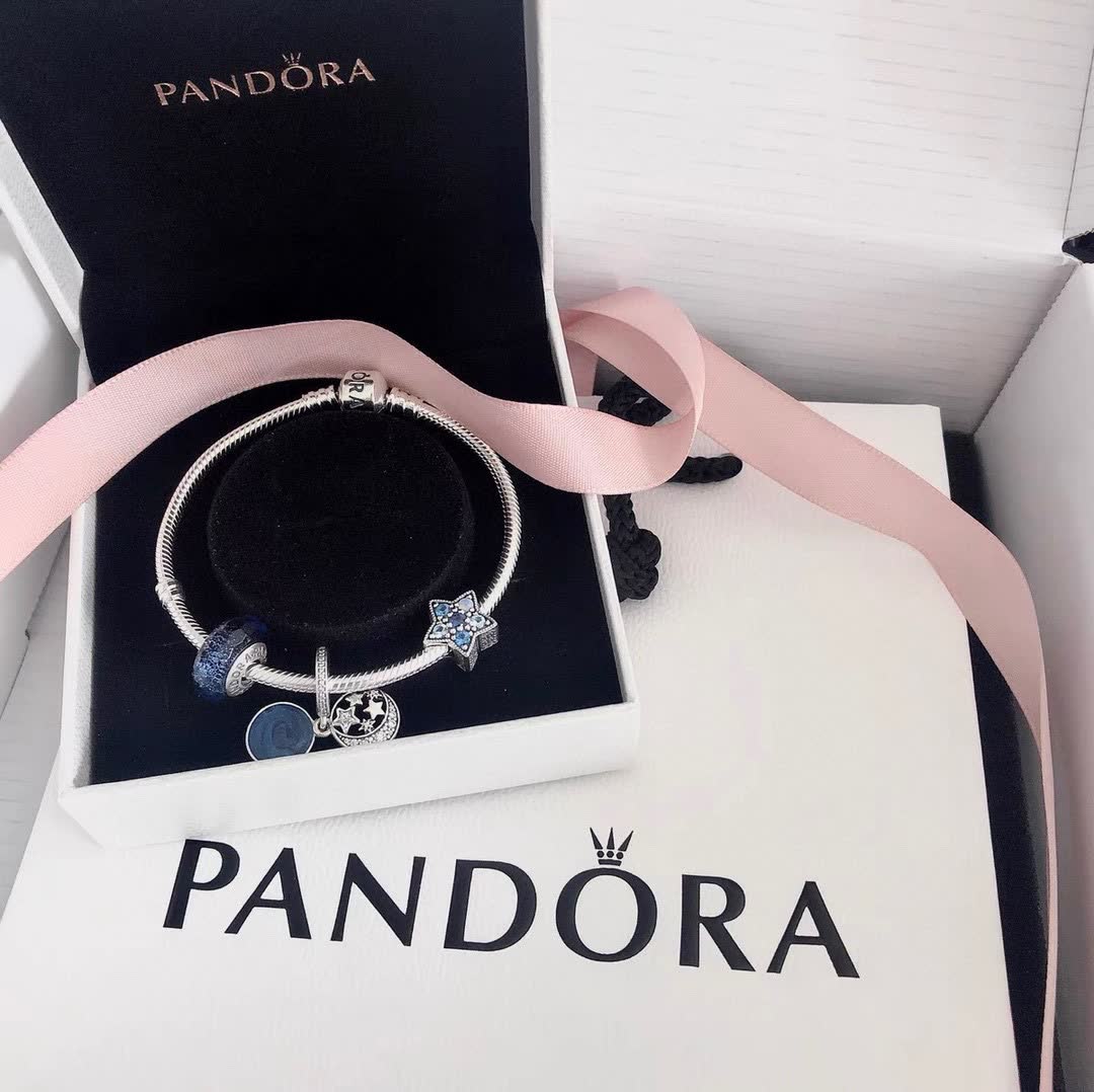 Pandora Celestial Star and Moon Charm Bracelet
