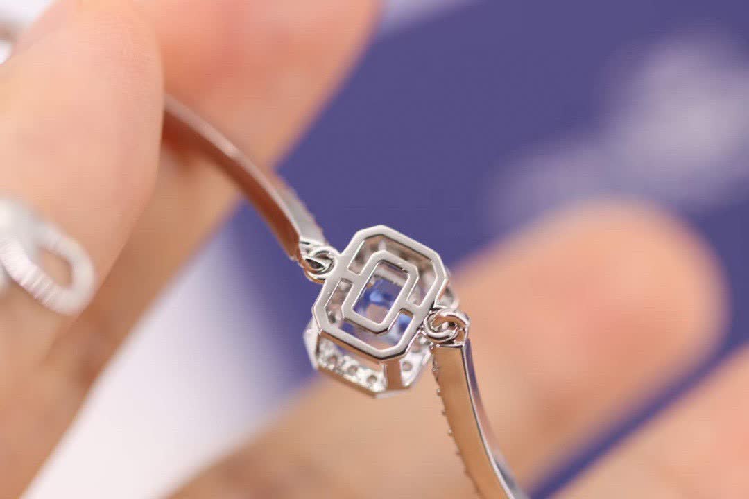 Swarovski Crystal Bracelet with Blue Zirconia and Diamond Accents