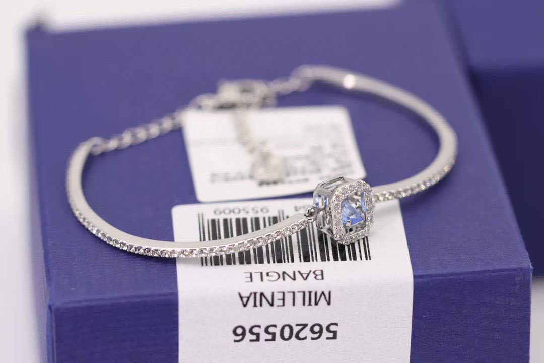 Swarovski Crystal Bracelet with Blue Zirconia and Diamond Accents