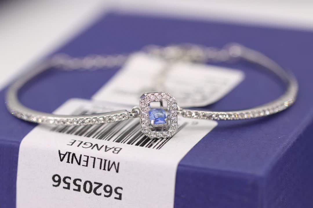 Swarovski Crystal Bracelet with Blue Zirconia and Diamond Accents