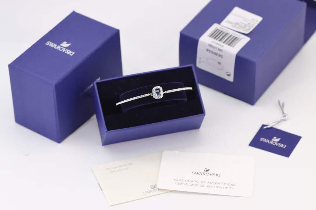 Swarovski Crystal Bracelet with Blue Zirconia and Diamond Accents