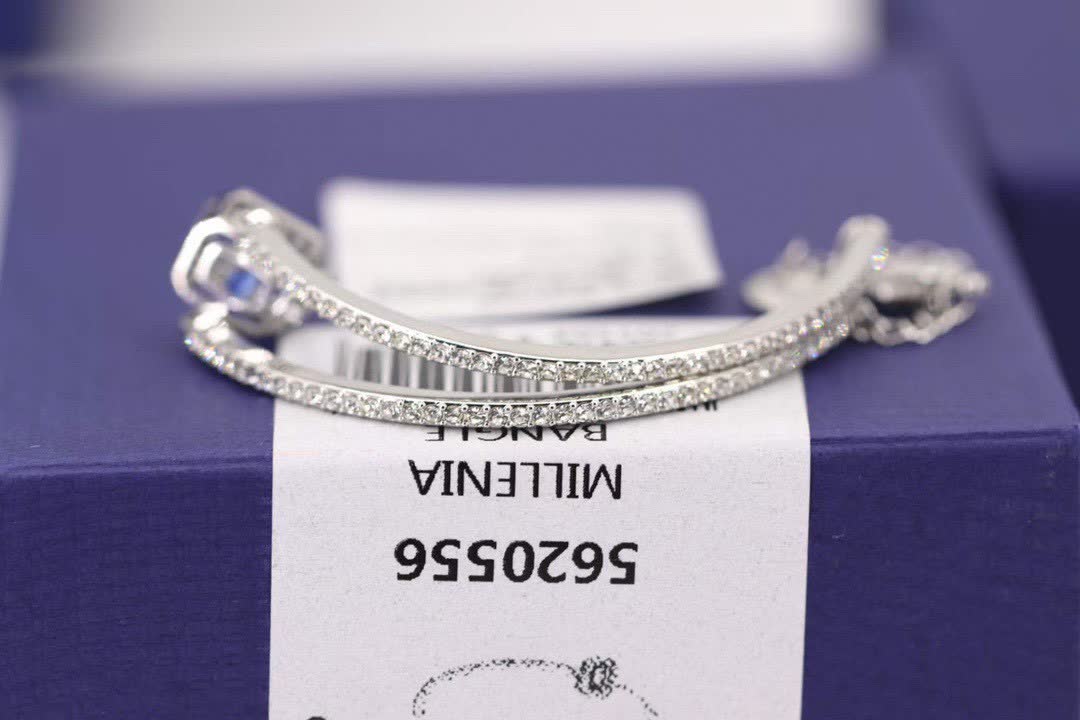 Swarovski Crystal Bracelet with Blue Zirconia and Diamond Accents