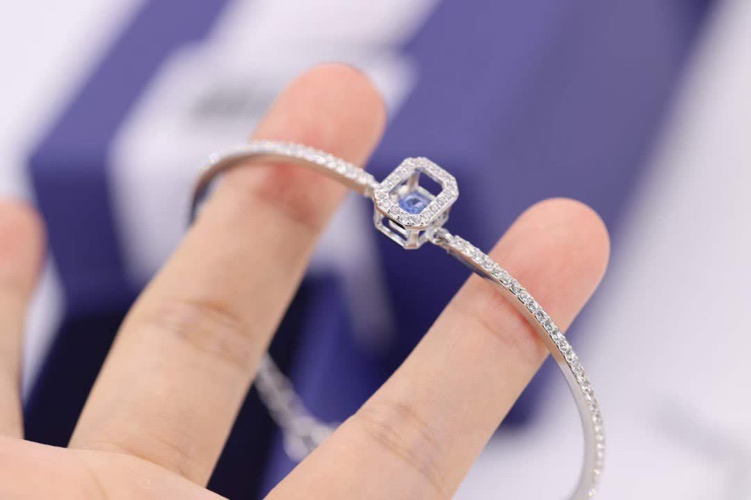 Swarovski Crystal Bracelet with Blue Zirconia and Diamond Accents