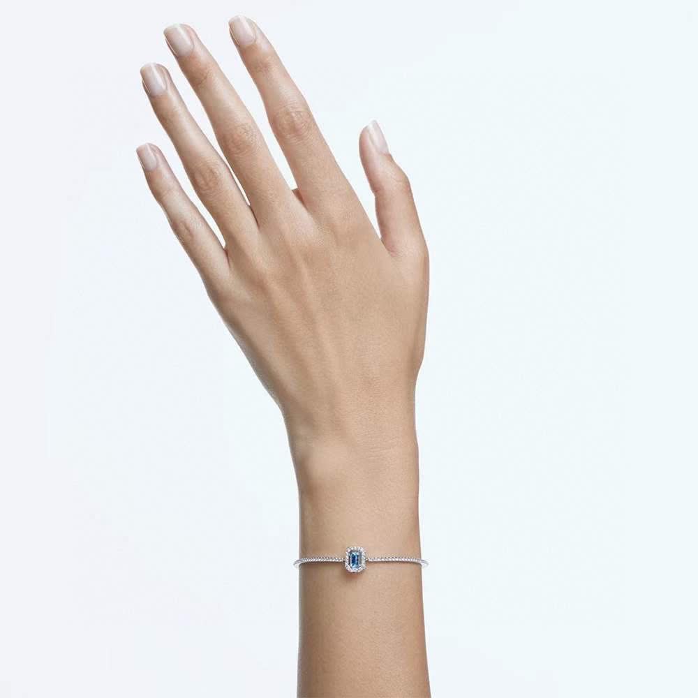 Swarovski Crystal Bracelet with Blue Zirconia and Diamond Accents