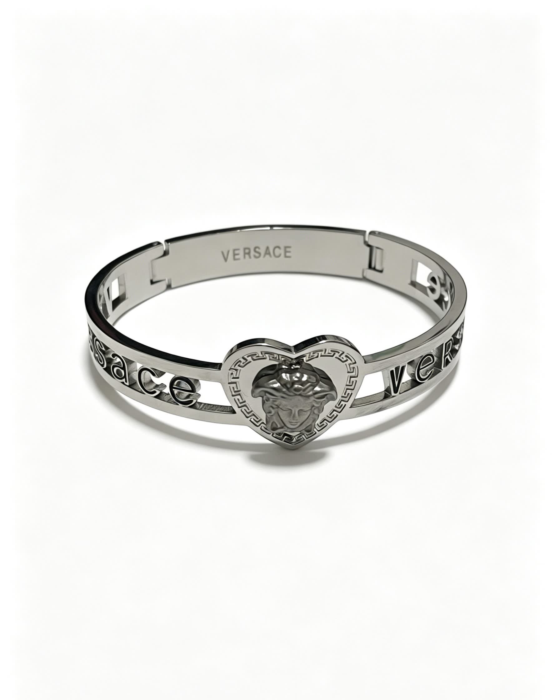 Versace Silver Medusa Heart Bracelet