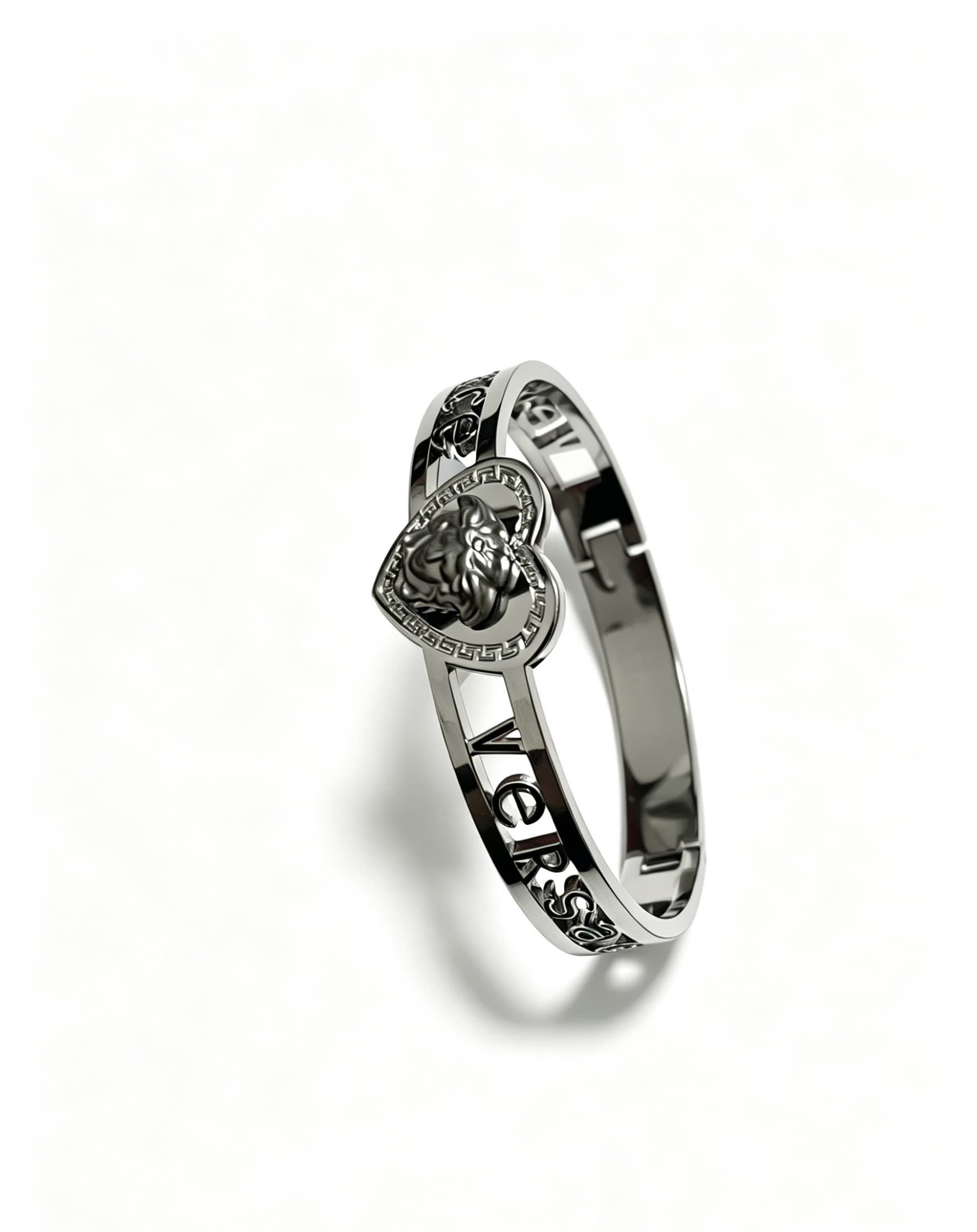 Versace Silver Medusa Heart Bracelet