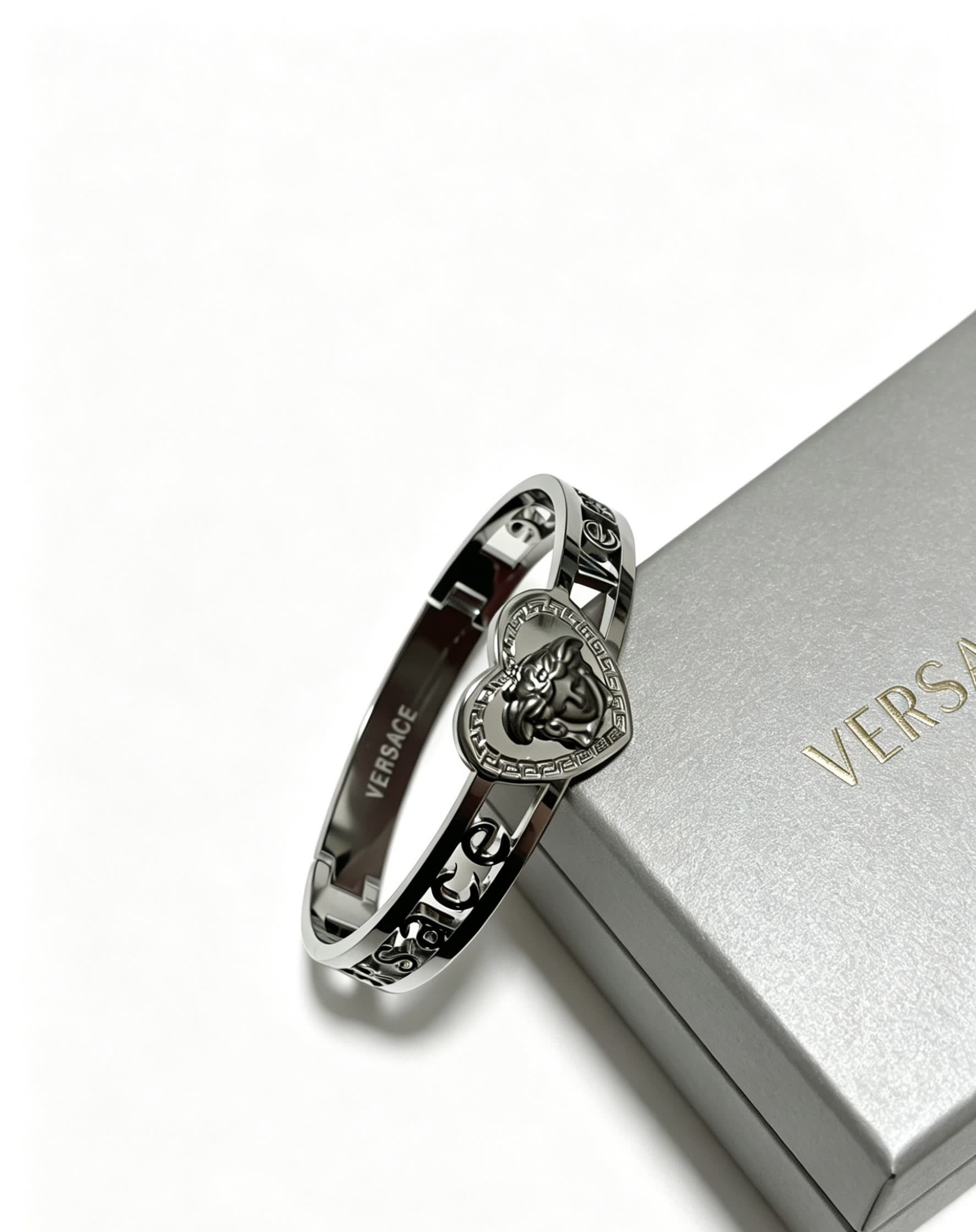 Versace Silver Medusa Heart Bracelet