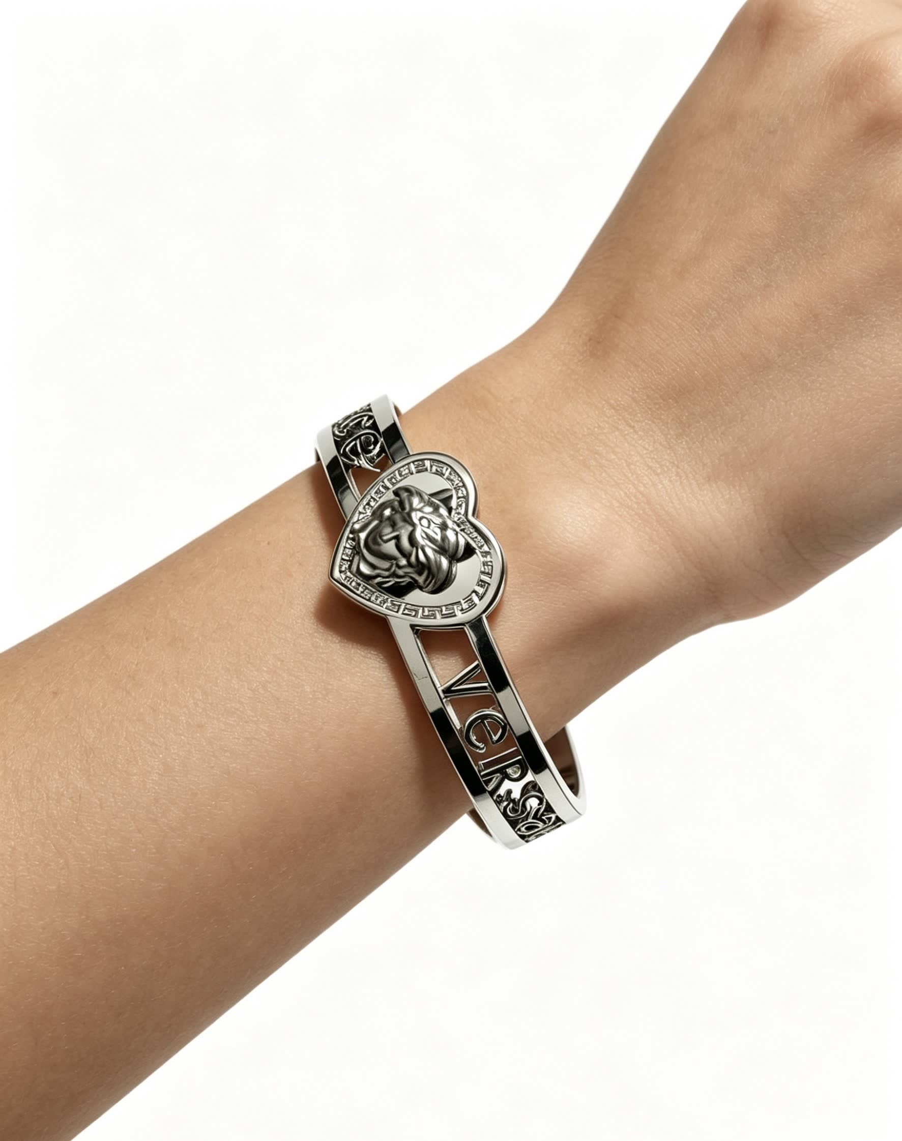 Versace Silver Medusa Heart Bracelet