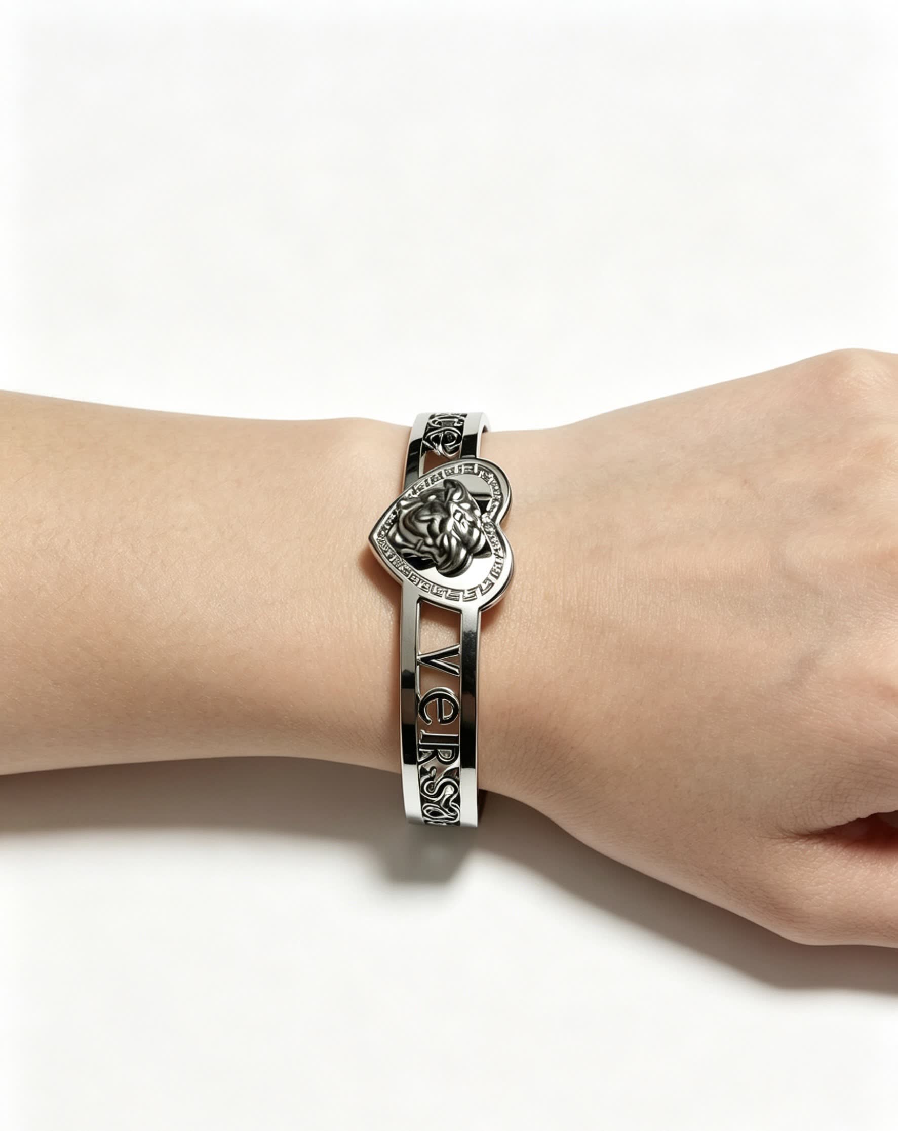 Versace Silver Medusa Heart Bracelet