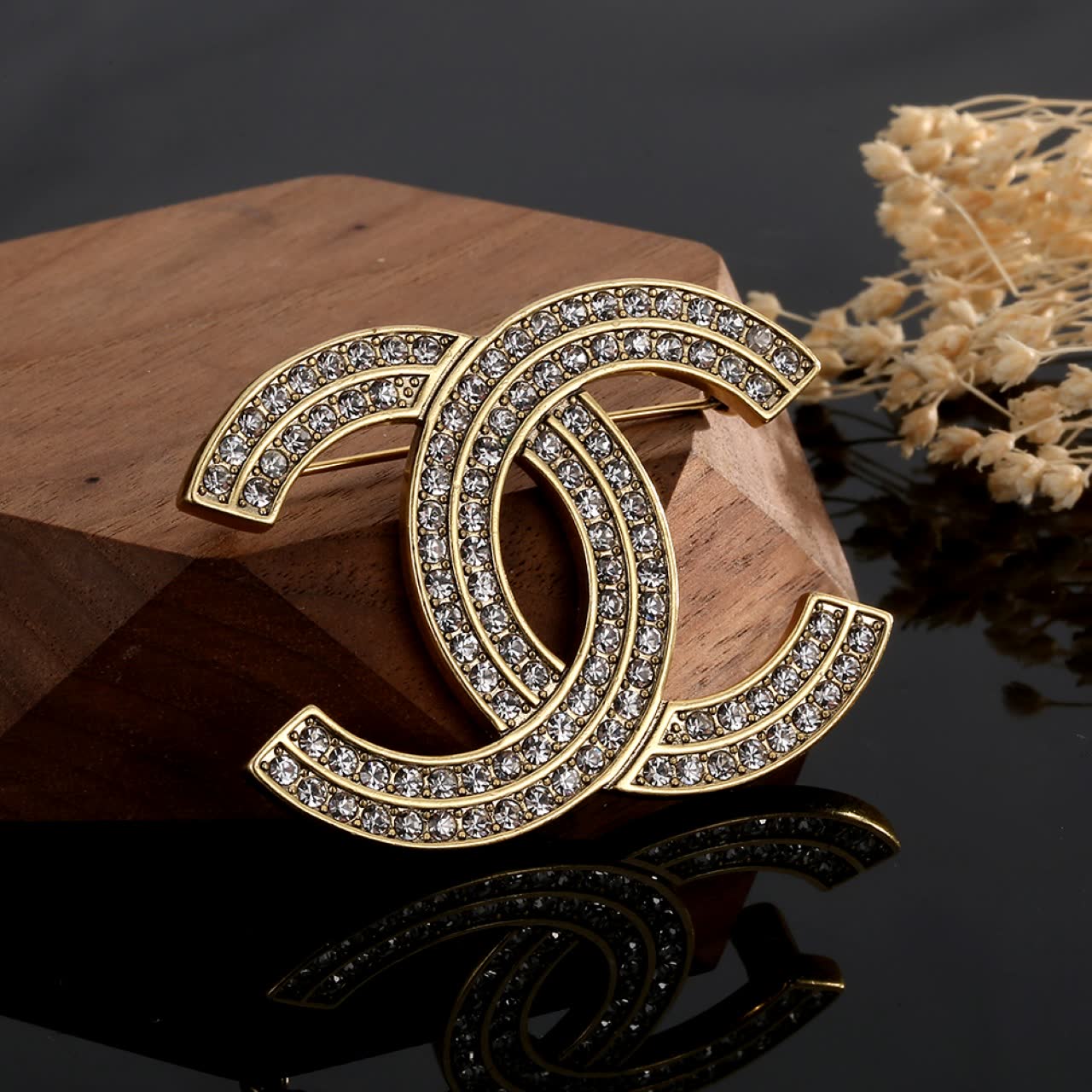Chanel CC Logo Brooch