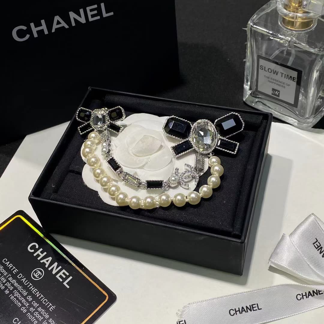 Chanel Pearl and Rhinestone Brooch