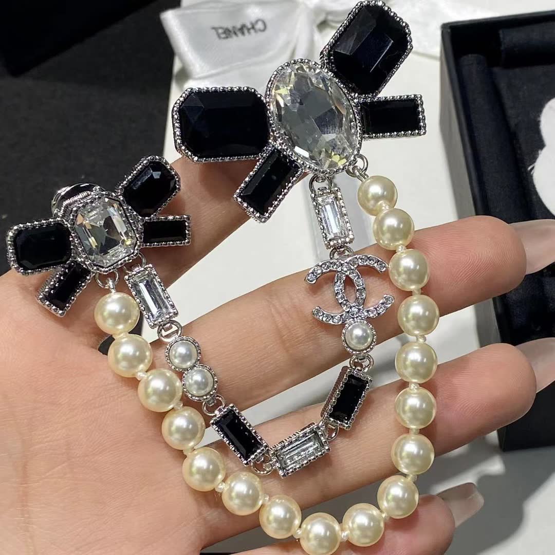 Chanel Pearl and Rhinestone Brooch
