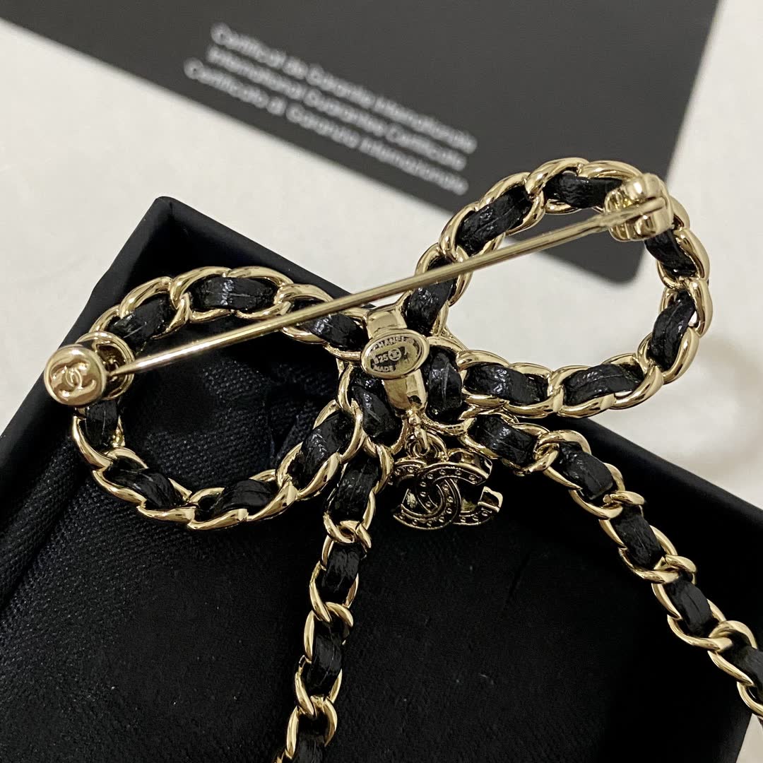 Chanel Chain Bow Brooch
