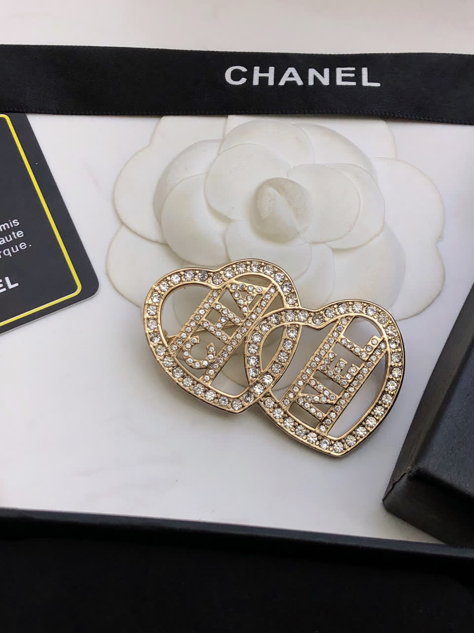 Chanel Double Heart Brooch