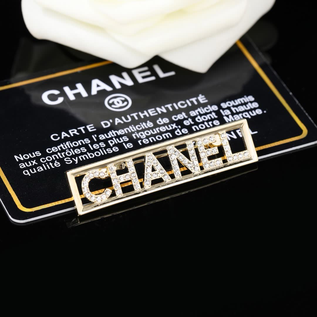 Chanel Crystal Logo Brooch Chanel Crystal Logo Brooch