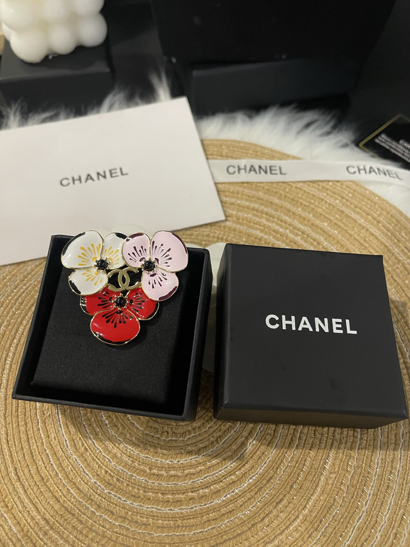 Chanel Multicolored Flower Brooch Chanel Multicolored Flower Brooch
