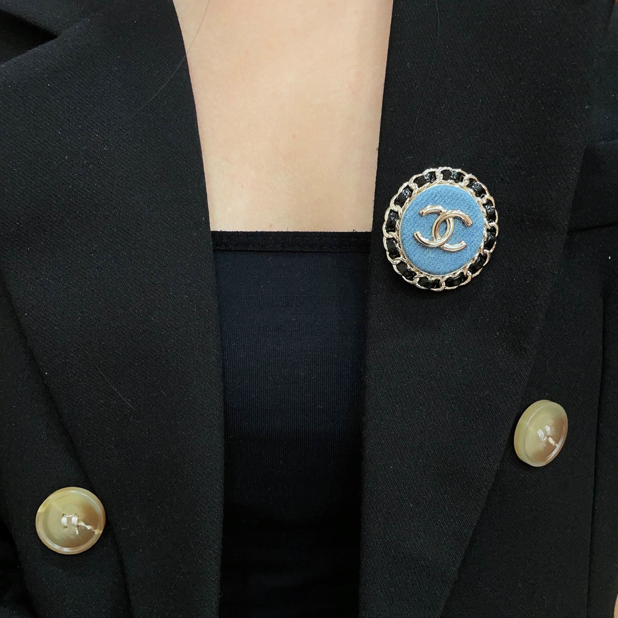 Chanel CC Logo Brooch
