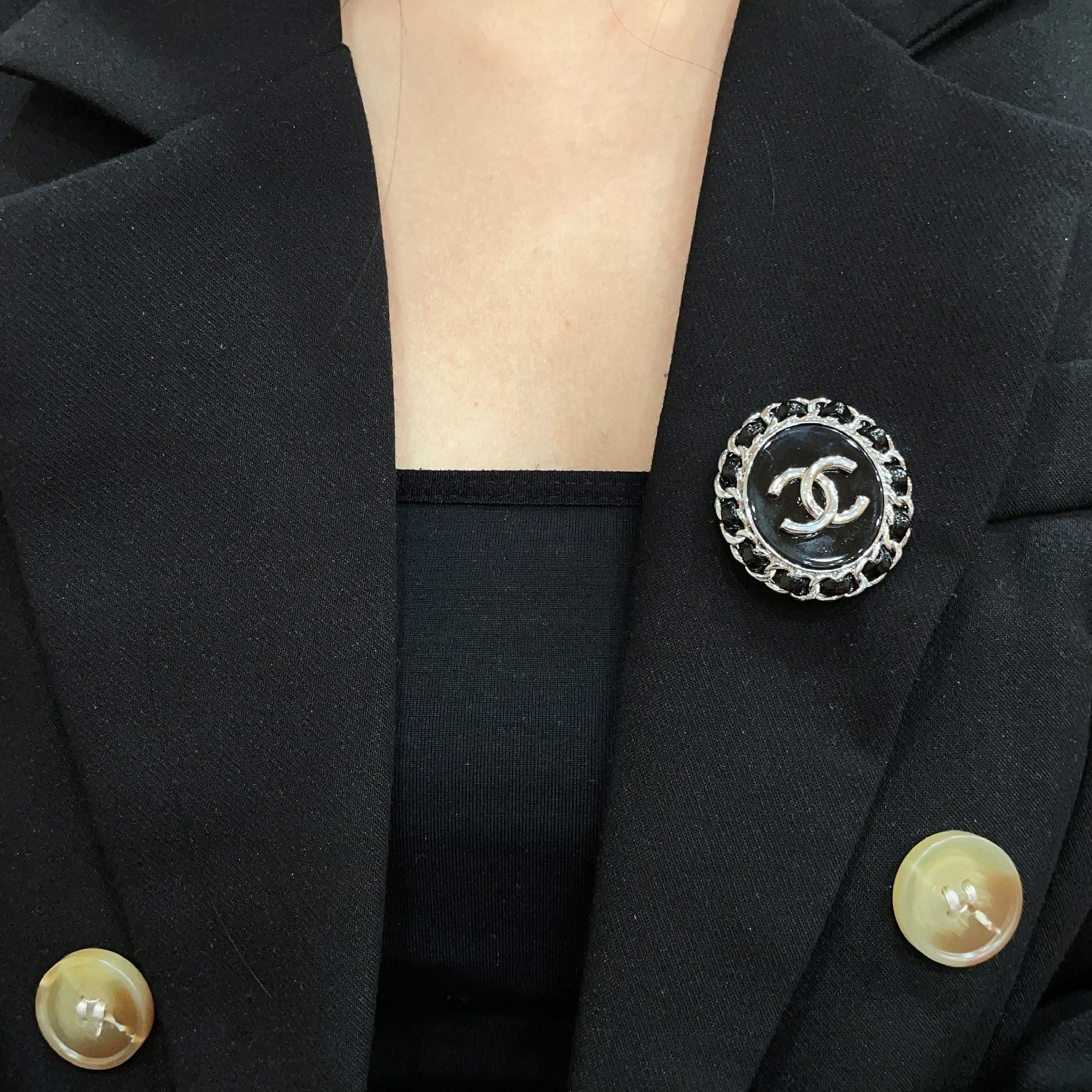 Chanel CC Logo Brooch