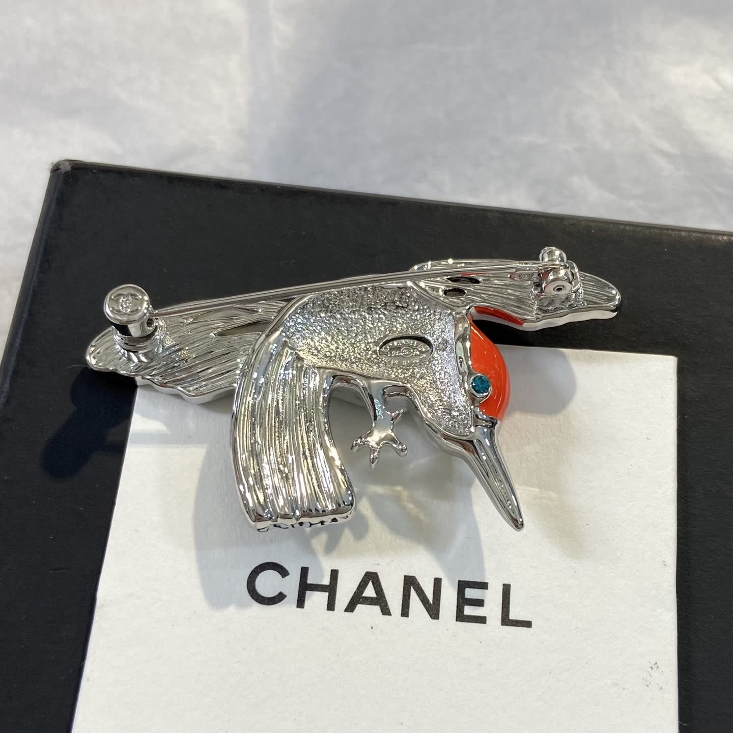 Chanel Enamel and Crystal Bird Brooch