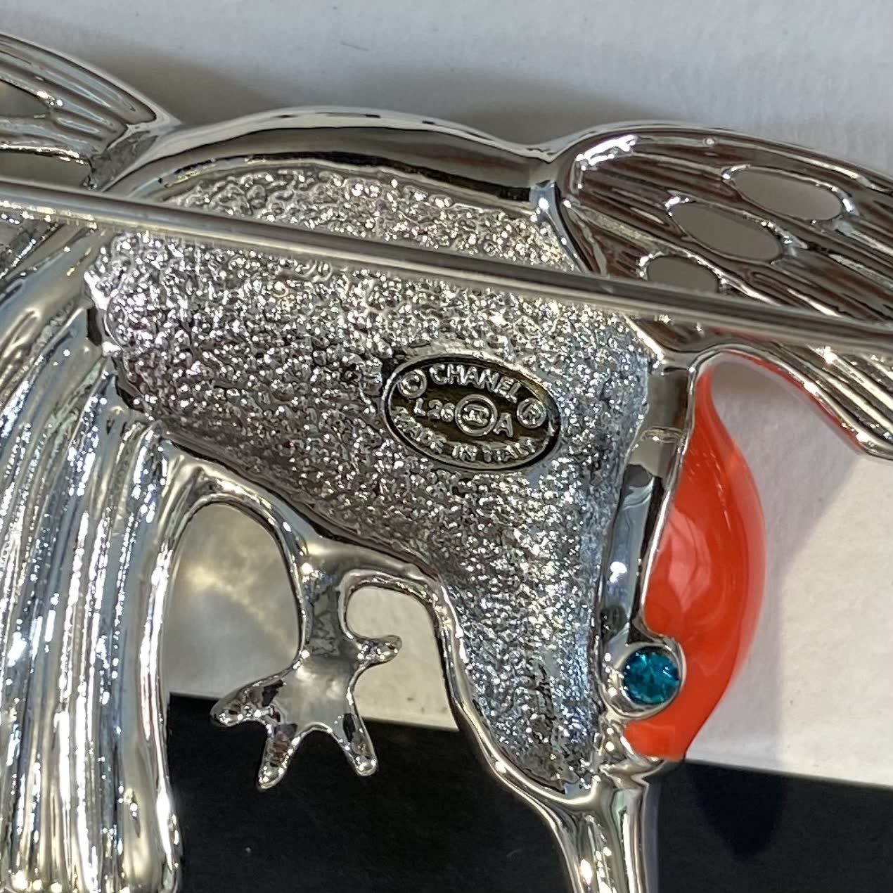 Chanel Enamel and Crystal Bird Brooch