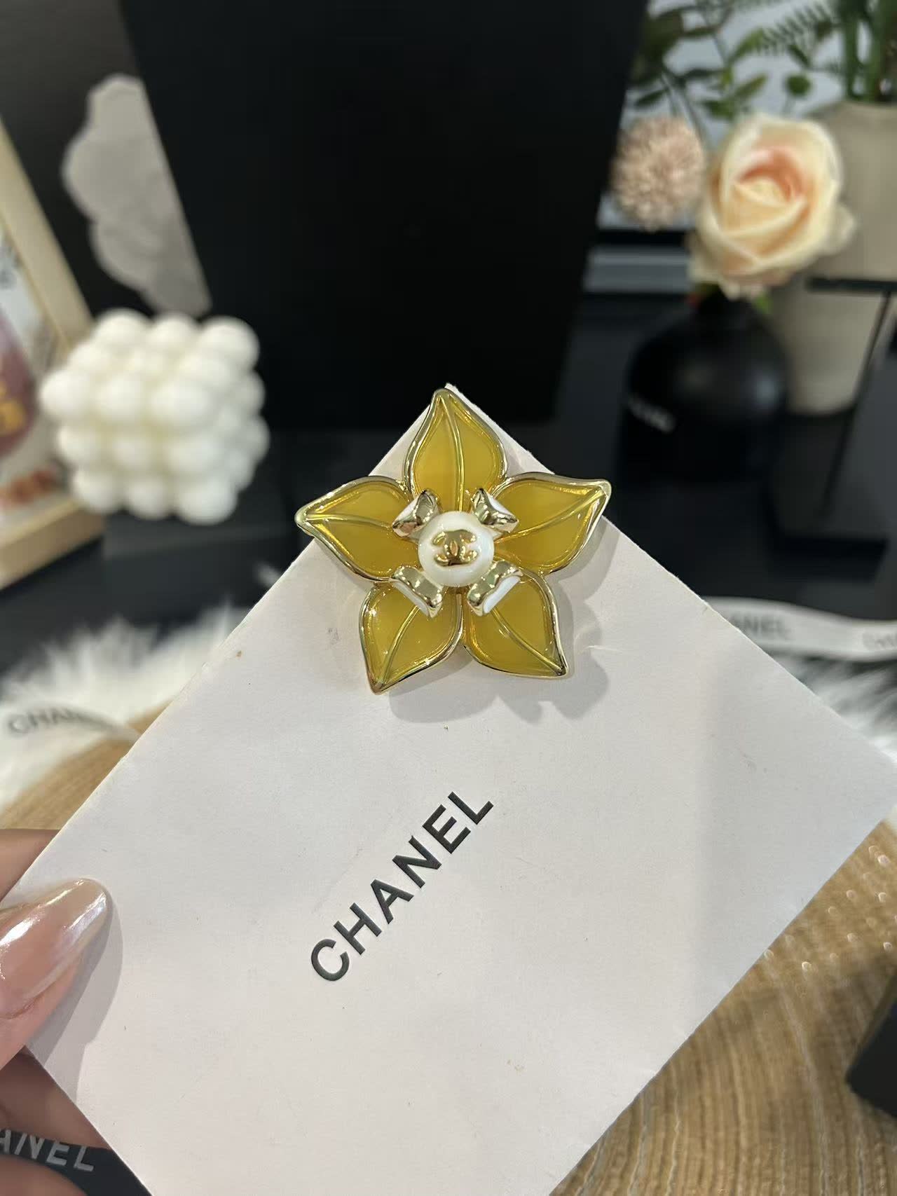 Chanel Enamel Flower Brooch