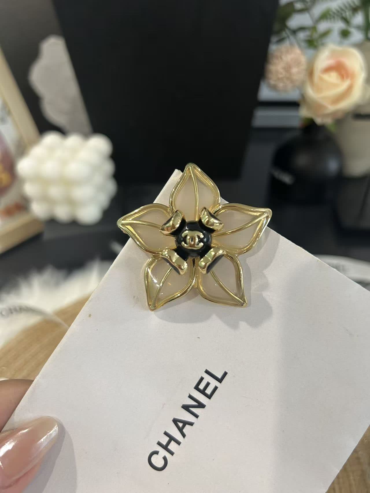 Chanel Enamel Flower Brooch