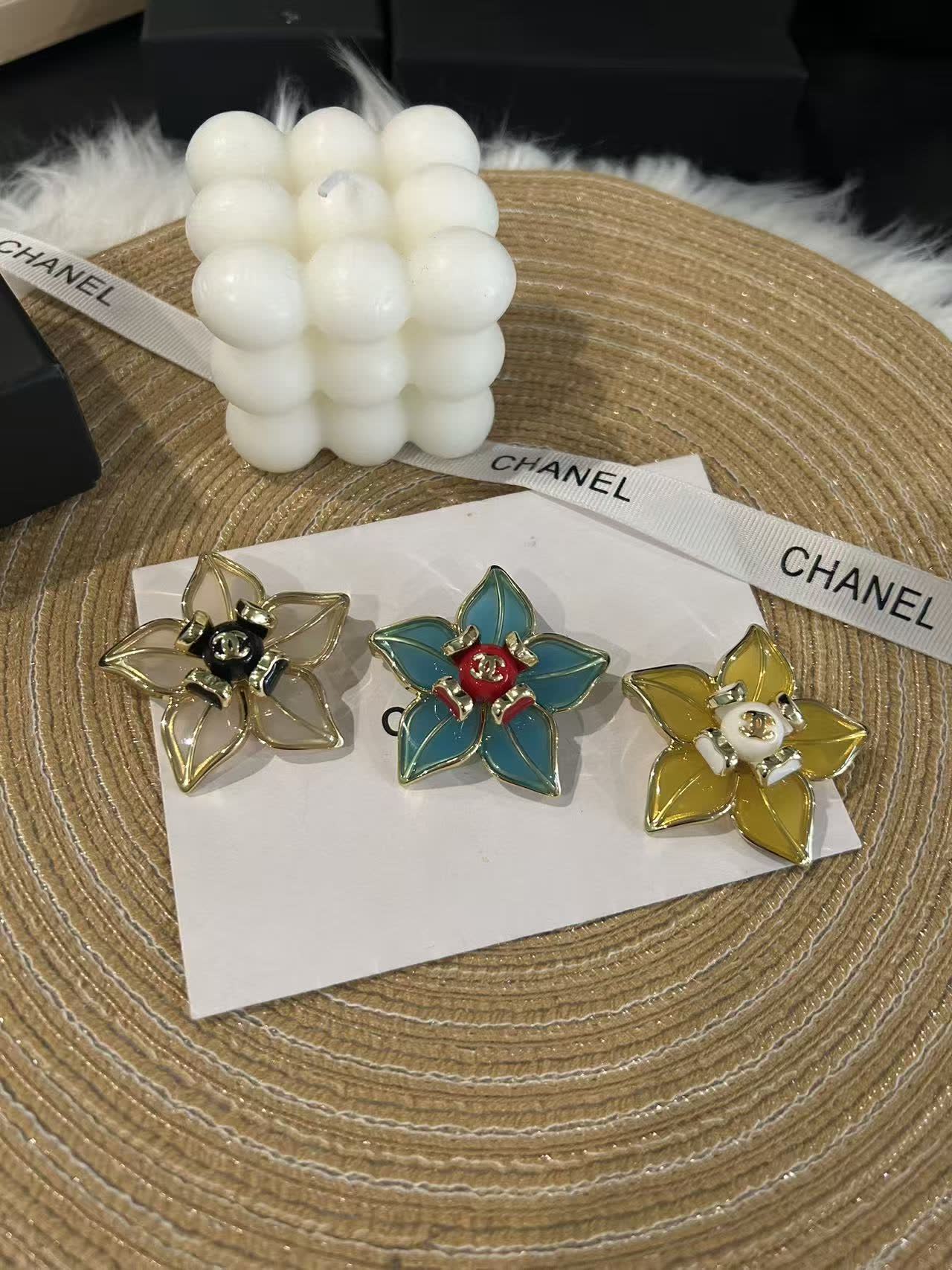Chanel Enamel Flower Brooch