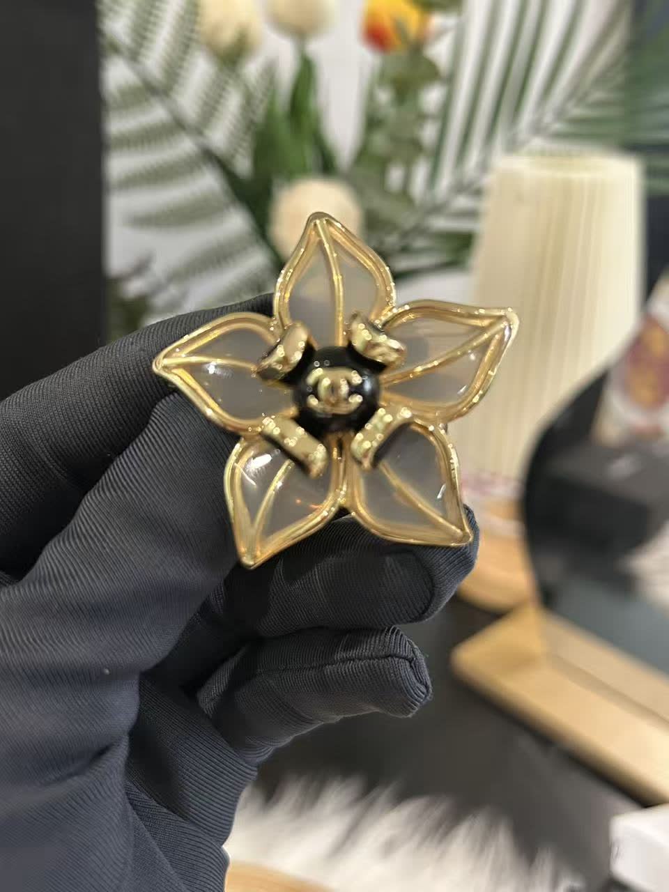 Chanel Enamel Flower Brooch