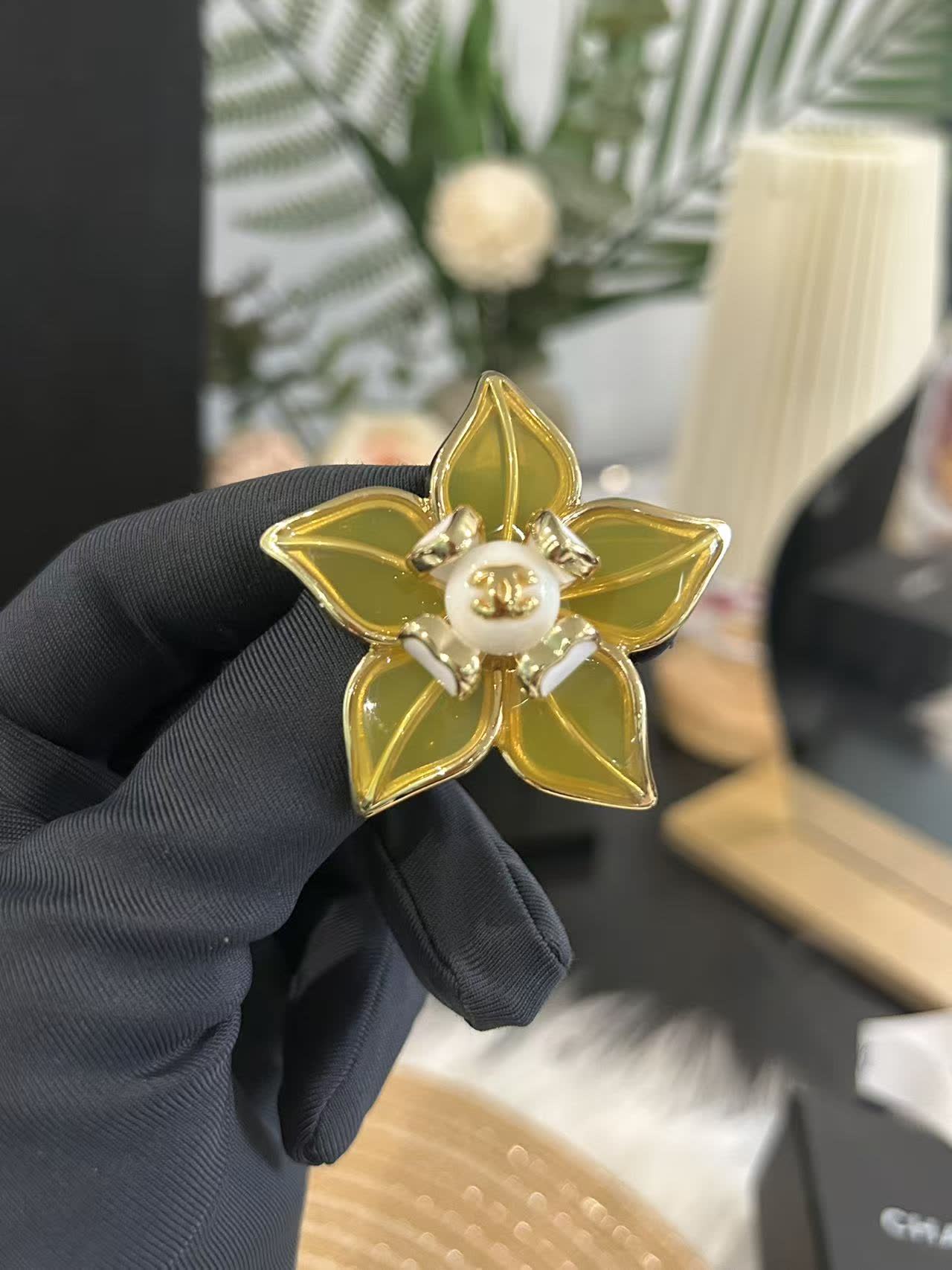 Chanel Enamel Flower Brooch