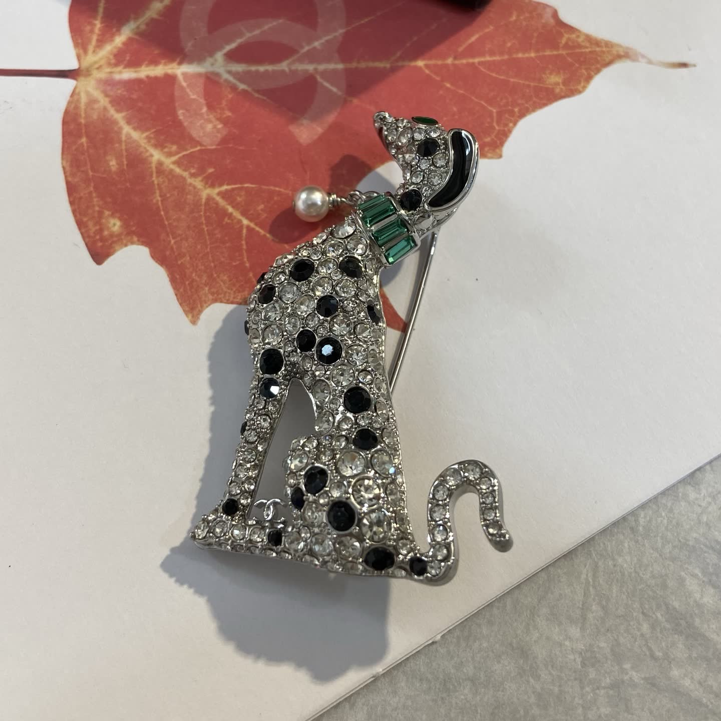 Chanel Crystal Dog Brooch