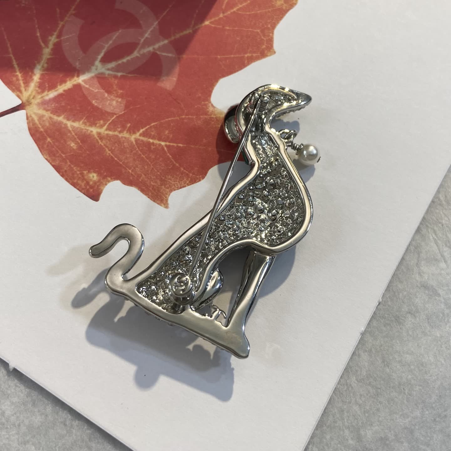 Chanel Crystal Dog Brooch