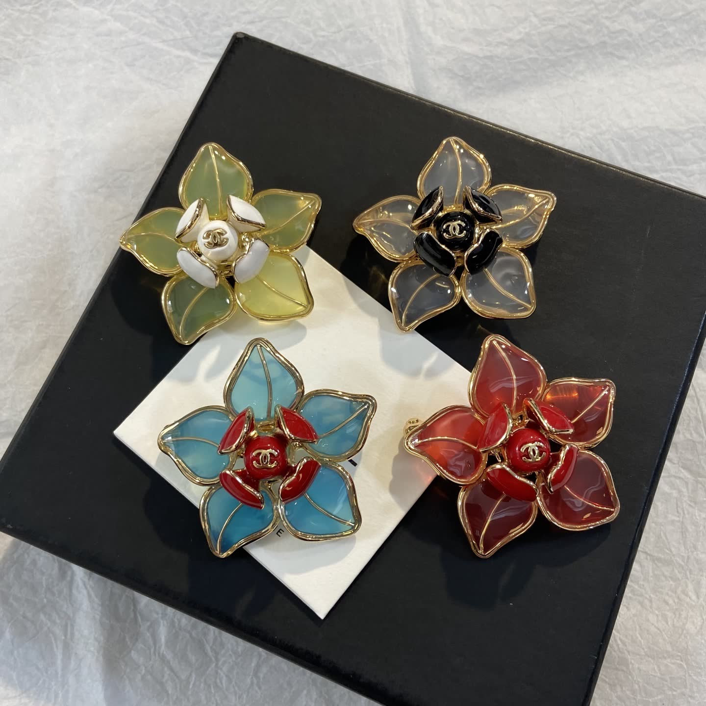 Chanel Camellia Brooch Set