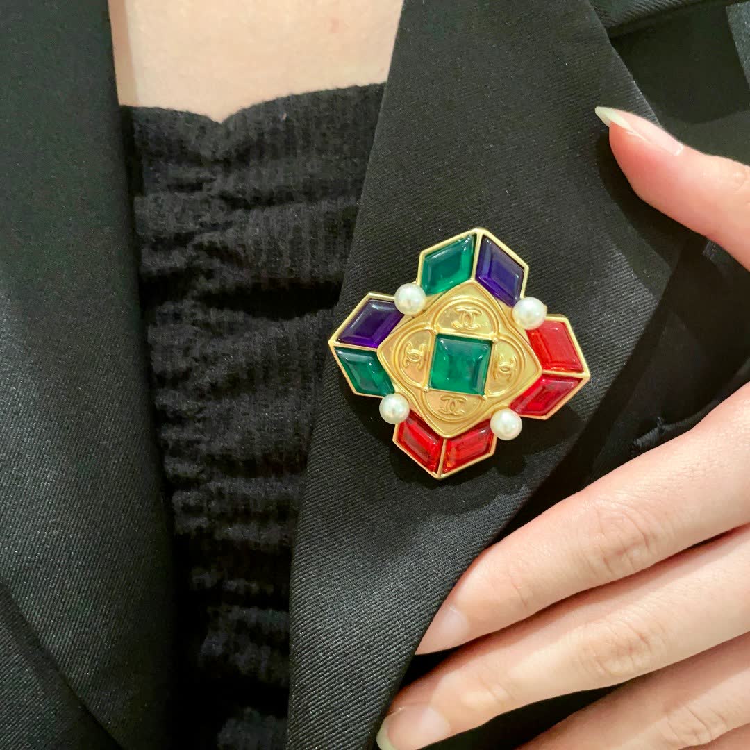 Chanel Multicolored Gemstone Brooch Chanel Multicolored Gemstone Brooch