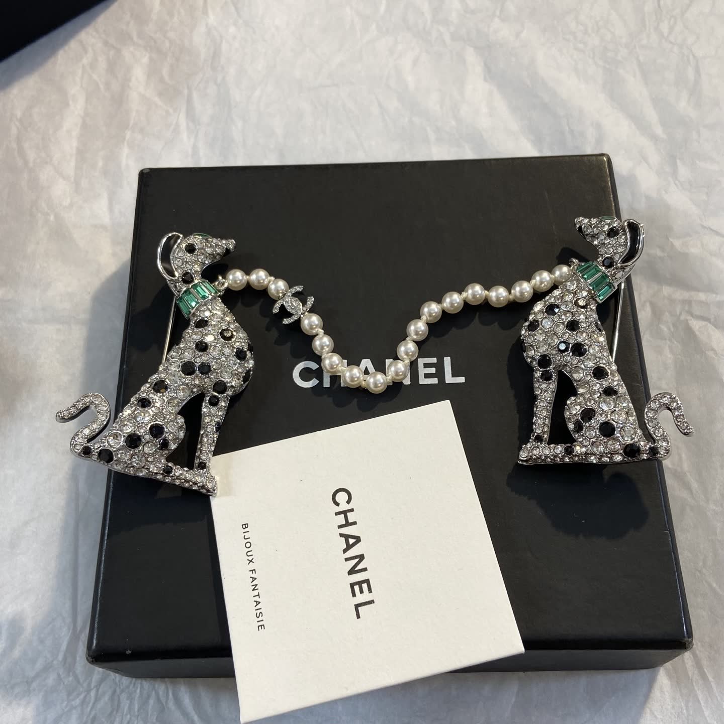 Chanel Greyhound Dog Brooch with Pearls Chanel Greyhound Dog Brooch with Pearls