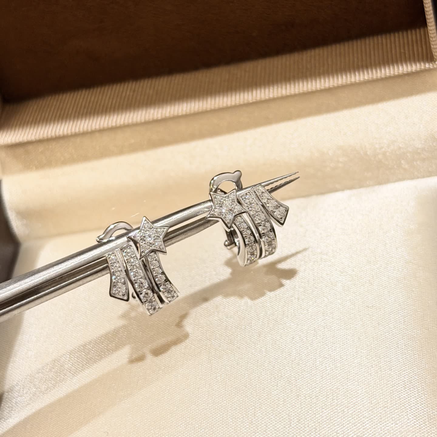 Chanel Silver Star and Diamond Brooch