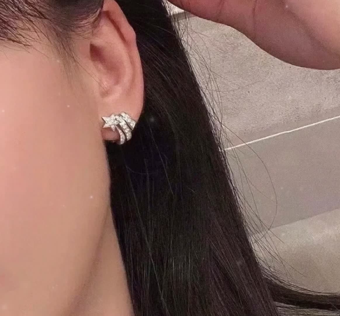 Chanel Silver Star and Diamond Brooch