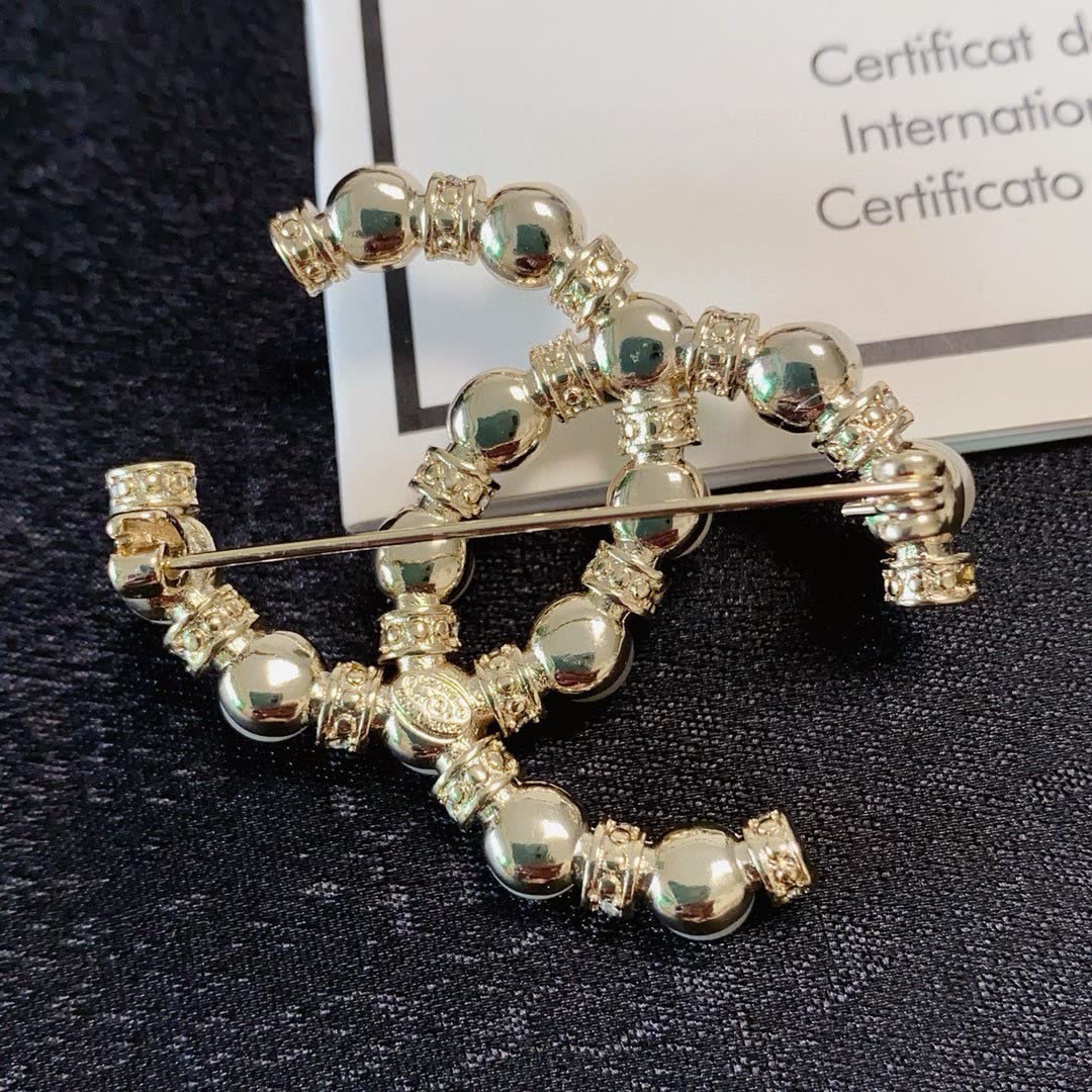 Chanel CC Pearl Brooch