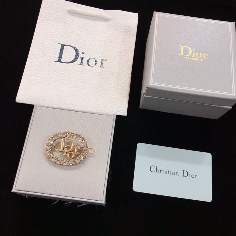 Christian Dior Gold Tone Crystal Brooch