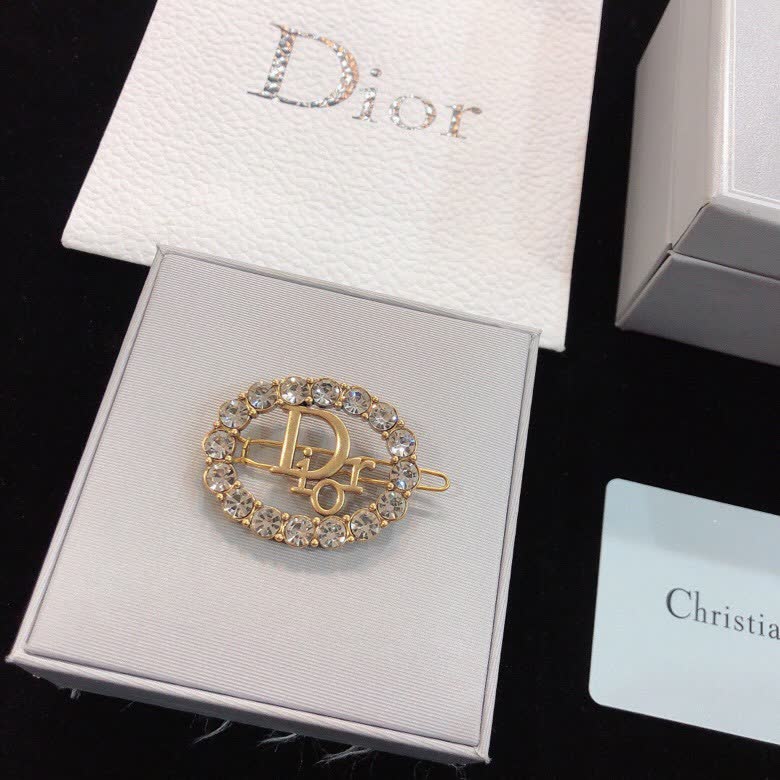Christian Dior Gold Tone Crystal Brooch