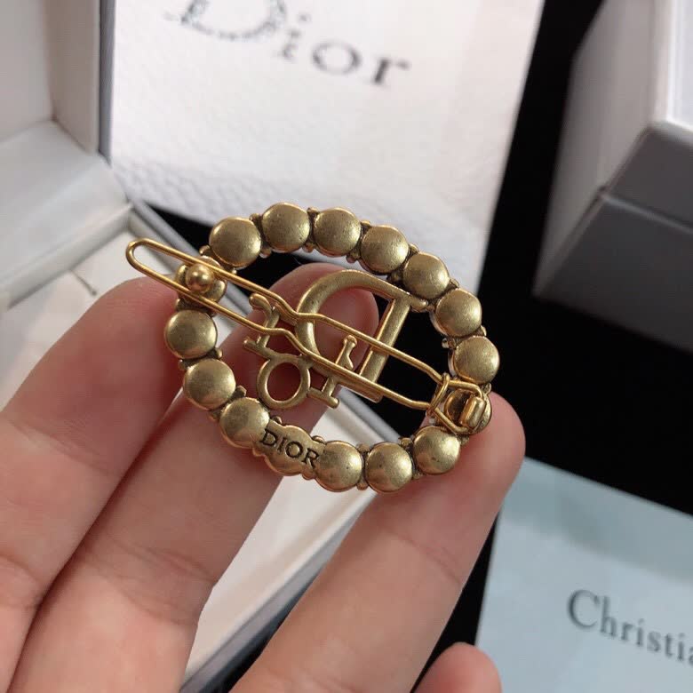 Christian Dior Gold Tone Crystal Brooch