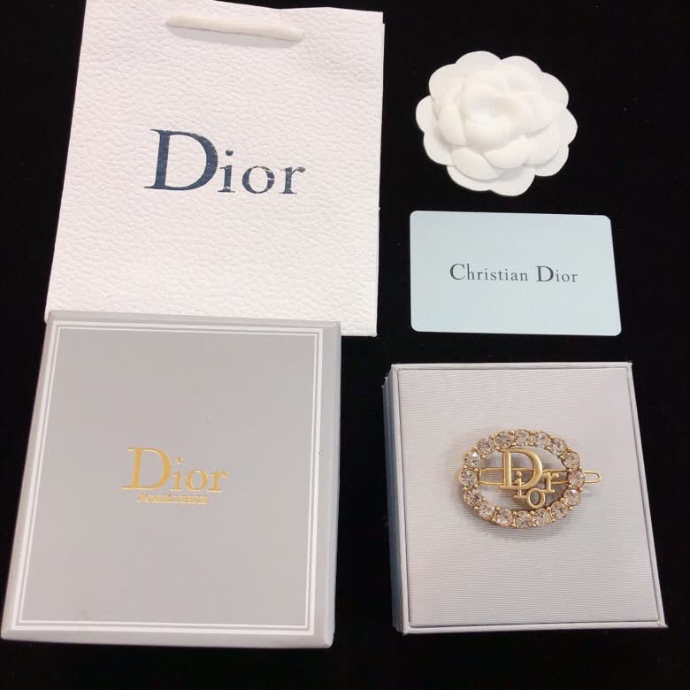 Christian Dior Gold Tone Crystal Brooch