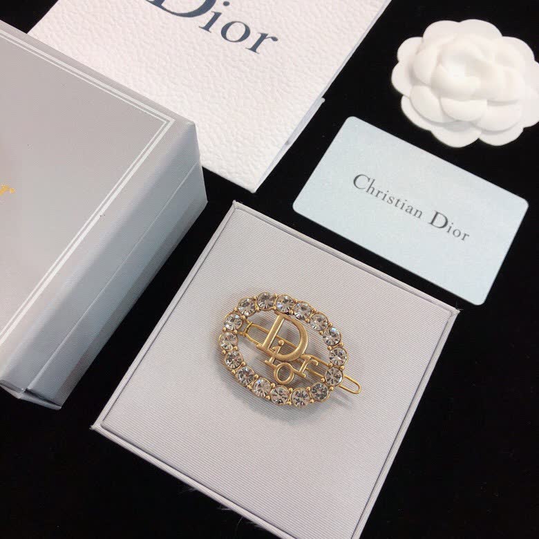 Christian Dior Gold Tone Crystal Brooch
