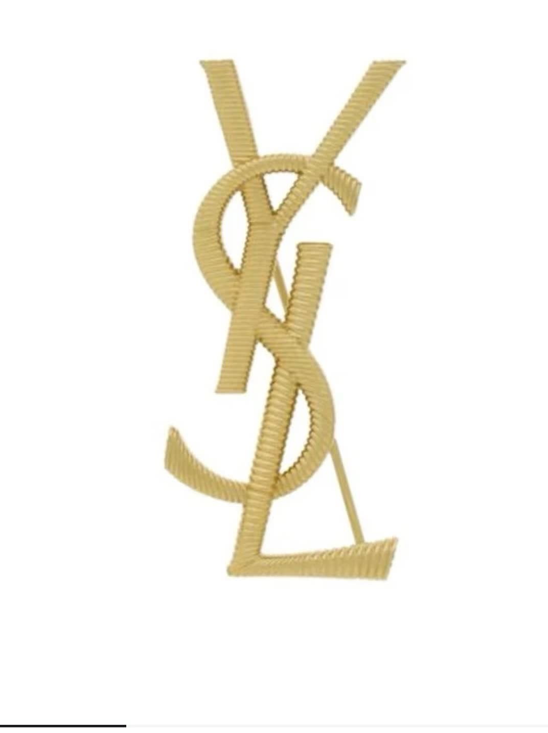 YSL Logo Brooch