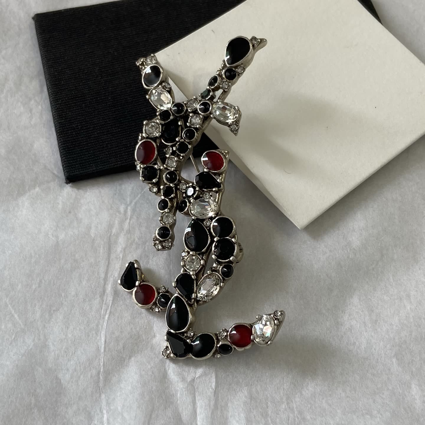 YSL Crystal Embellished Brooches