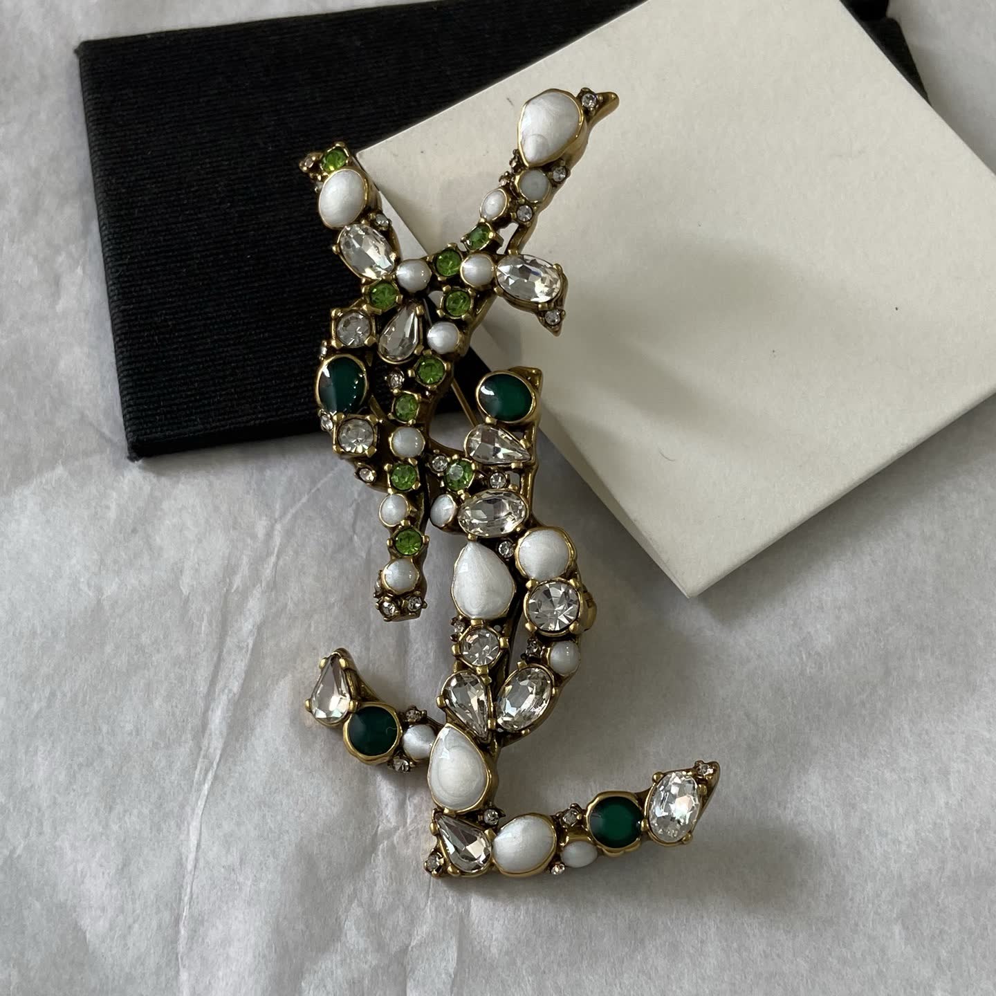 YSL Crystal Embellished Brooches