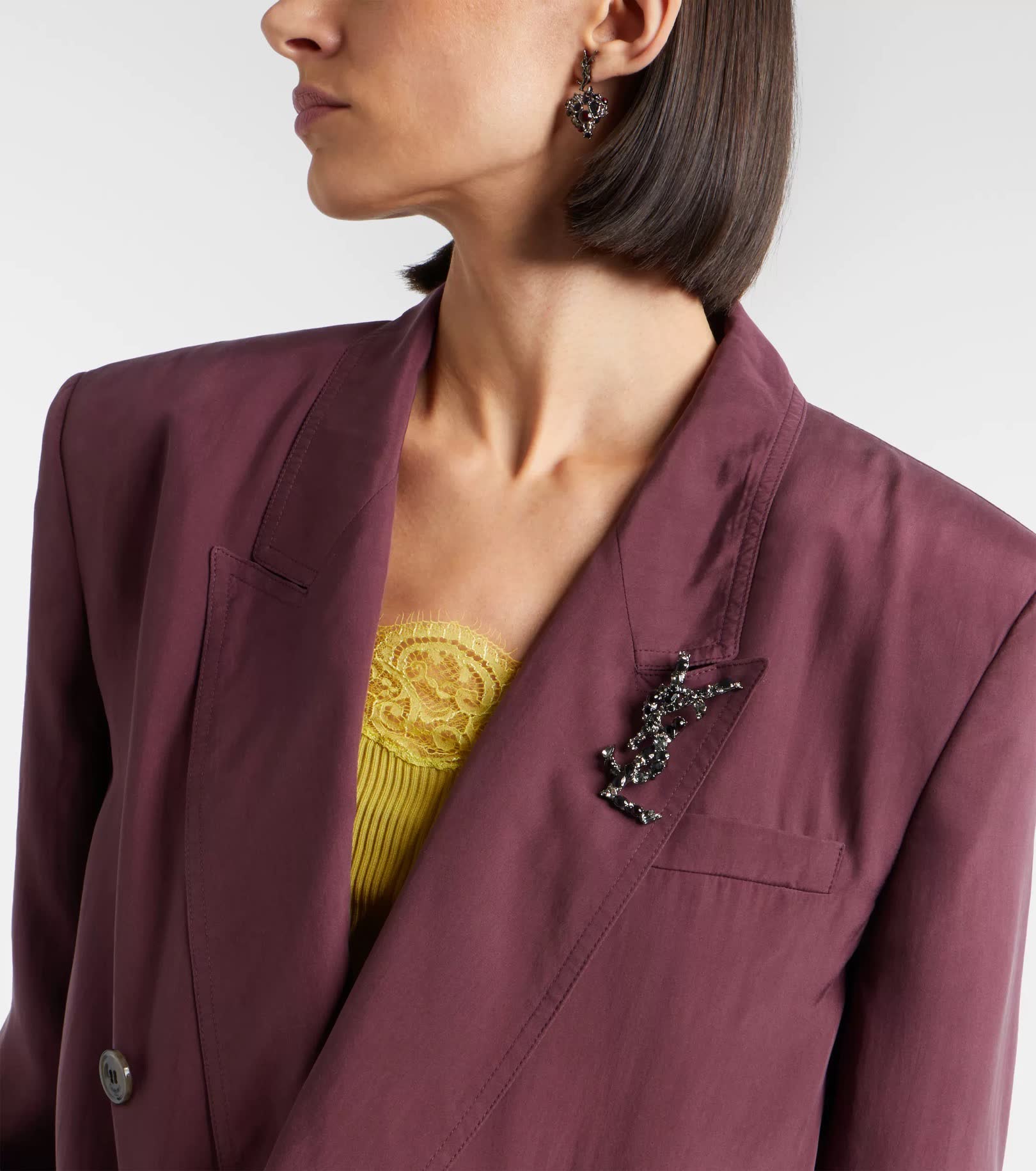 YSL Crystal Embellished Brooches