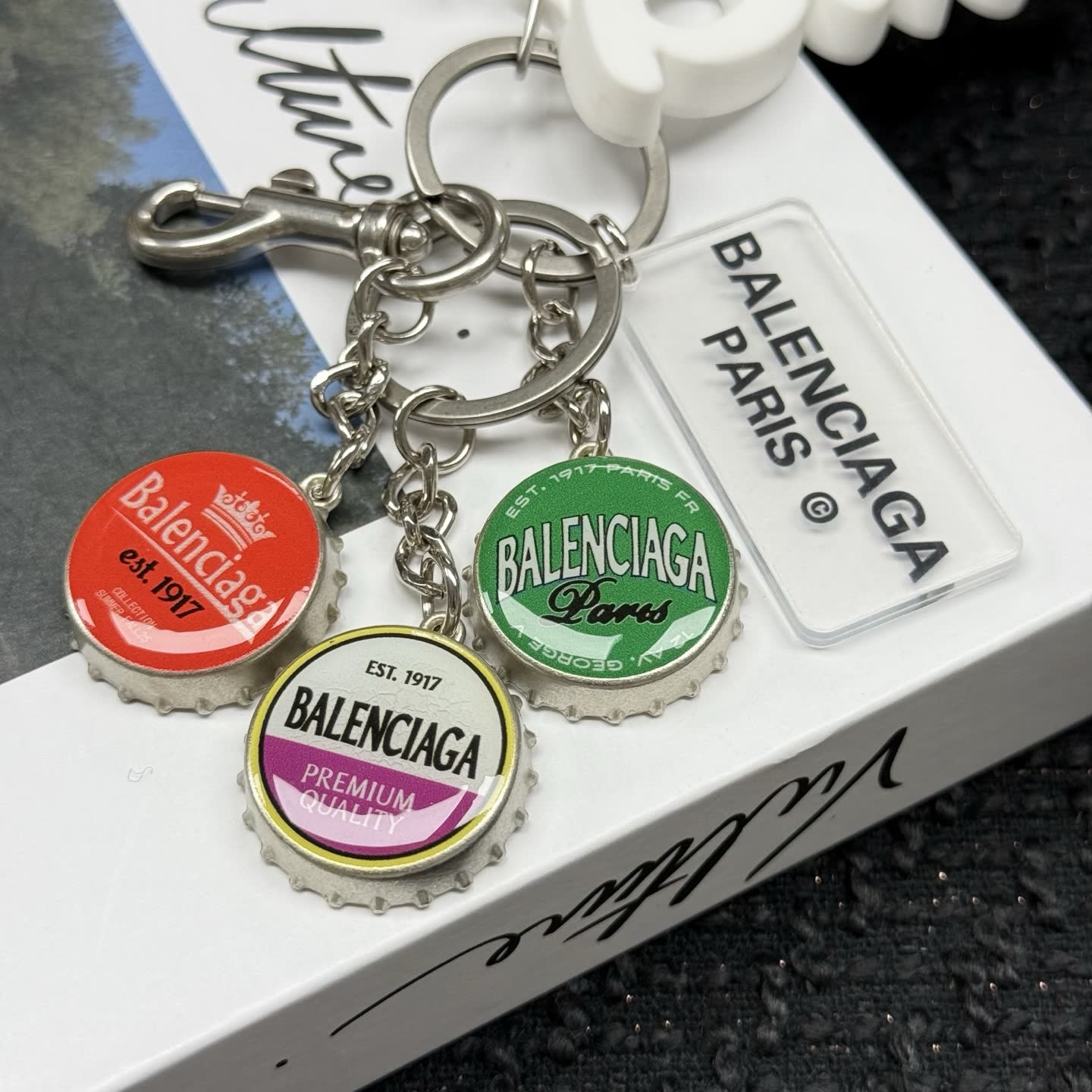 Balenciaga Keychain with Logo Charms